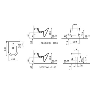VitrA Integra Wall Hung Bidet - White | Bidets | BathroomKin 2