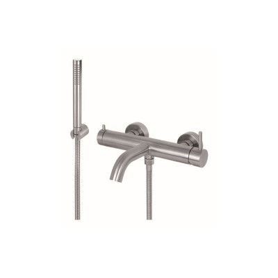 Vema Tiber Wall Mounted Bath/Shower Mixer - St/Steel | Bathr
