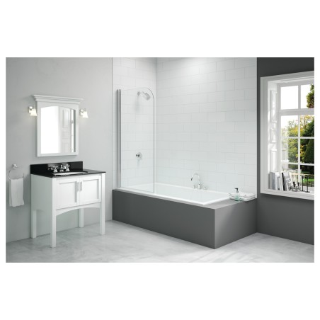 Merlyn 800x1500mm Single Curved Bath Screen (6mm) | Bathroom