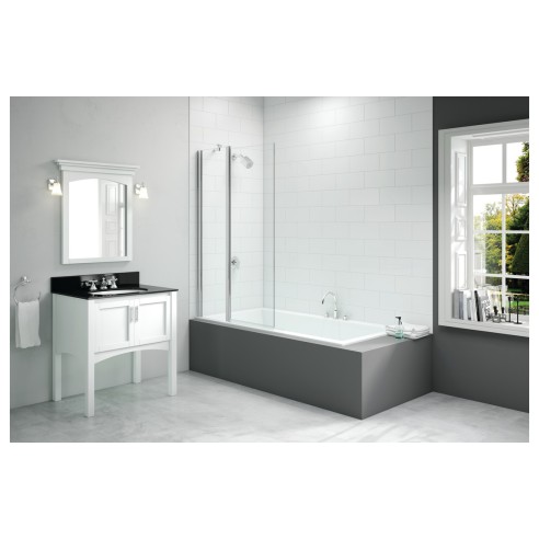 Merlyn 900x1500mm 2-Panel Square Folding Bath Screen (6mm) |