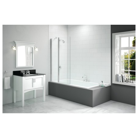 Merlyn 900x1500mm 2-Panel Square Folding Bath Screen (6mm) |