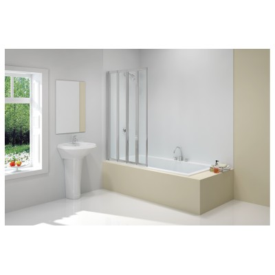 Merlyn 850x1400mm 4-Fold Bath Screen (8mm) | BathroomKing