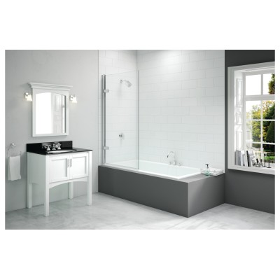 Merlyn 850x1500mm Hinged Square Bath Screen (8mm) | Bathroom