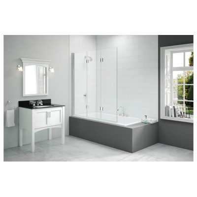 Merlyn 1400x1500mm 3-Panel Folding Hinged Bath Screen (8mm)