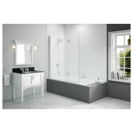 Merlyn 1400x1500mm 3-Panel Folding Hinged Bath Screen (8mm)