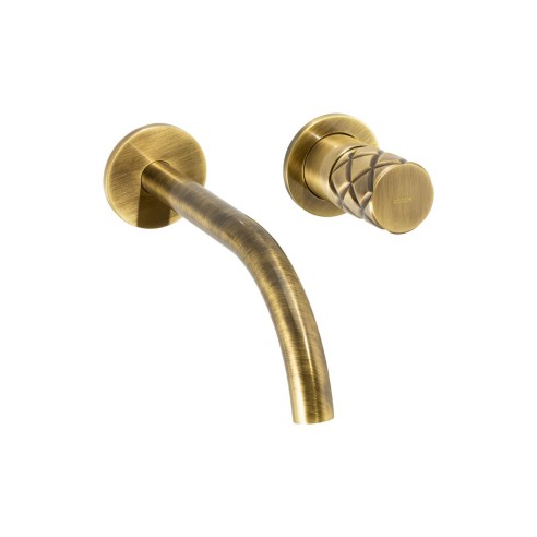 Abode Kite Wall Mounted Basin Mixer - Antique Brass | Bathro