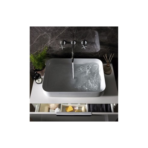 Abode Serenitie Wall Mounted Basin/Bath Mixer - Chrome | Bat