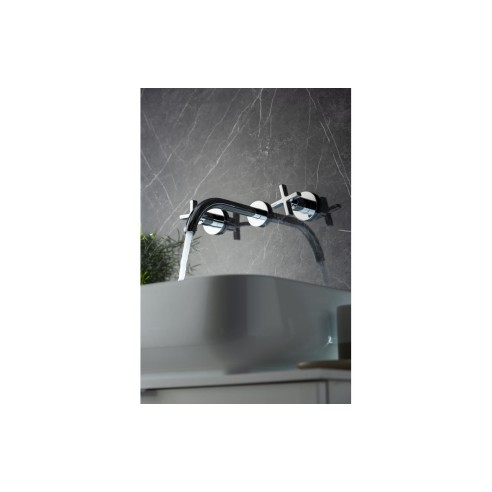Abode Serenitie Wall Mounted Basin/Bath Mixer - Chrome | Bat