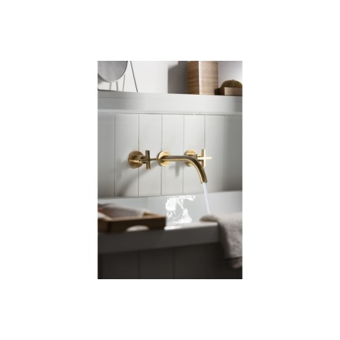Abode Serenitie Wall Mounted Basin/Bath Mixer - Antique Bras