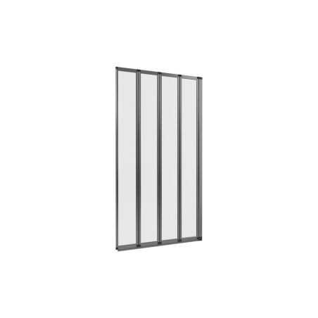 815x1400mm Framed Four Fold Bath Screen (6mm) - Chrome | Bat