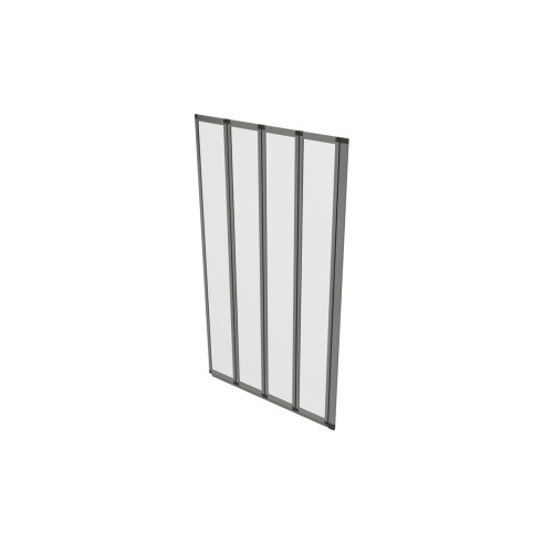 815x1400mm Framed Four Fold Bath Screen (6mm) - Chrome | Bat