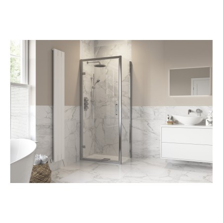 Superior 760mm Hinged Door - Chrome | BathroomKing