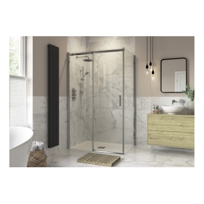 Superior 1200mm Semi-Framed Sliding Door - Chrome | Bathroom 2