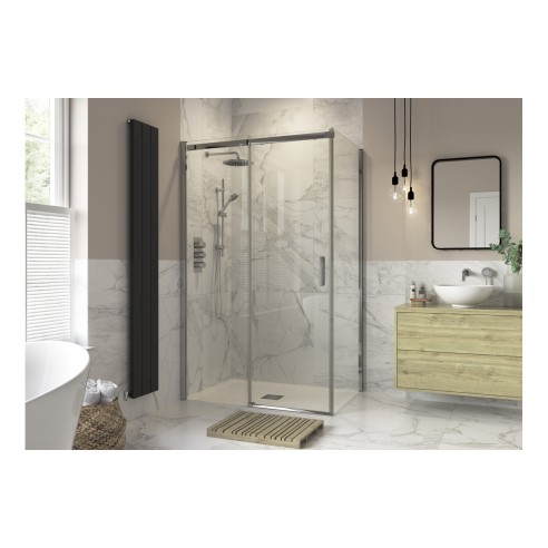Superior 1200mm Semi-Framed Sliding Door - Chrome | Bathroom