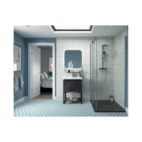 Superior 1400mm Semi-Framed Sliding Door - Chrome | Bathroom