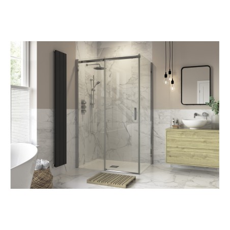 Superior 700mm Sliding Door Side Panel - Chrome | BathroomKi