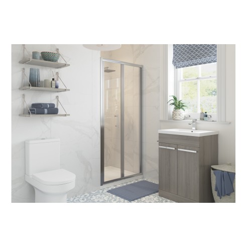 Classic 700mm Bi-fold Door - Chrome | BathroomKing