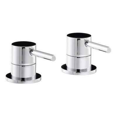 Abode Harmonie Round Bath Filler Panel Valves (Pair) - Chrom