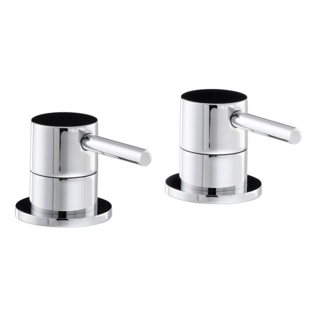 Abode Harmonie Round Bath Filler Panel Valves (Pair) - Chrom