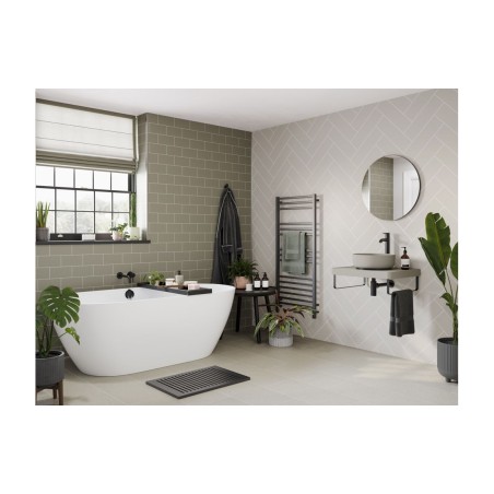 Abode Harmonie Wall Mounted Basin / Bath Mixer - Matt Black