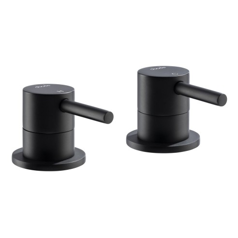 Abode Harmonie Round Bath Filler Panel Valves (Pair) - Matt