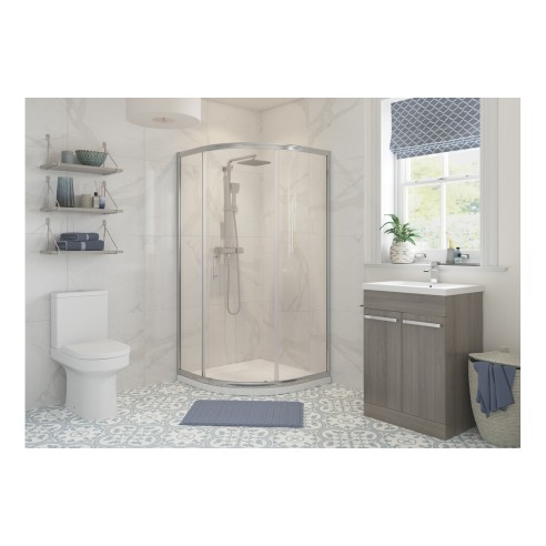 Classic 900mm 1 Door Quadrant - Chrome | BathroomKing