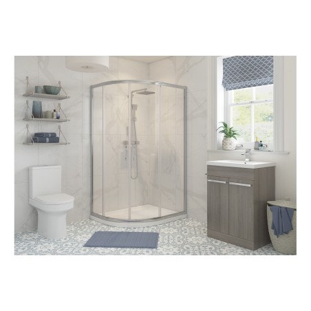 Classic 900x760mm 2 Door Offset Quadrant - Chrome | Bathroom