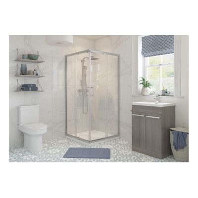 Classic 800mm Corner Entry Door - Chrome | BathroomKing