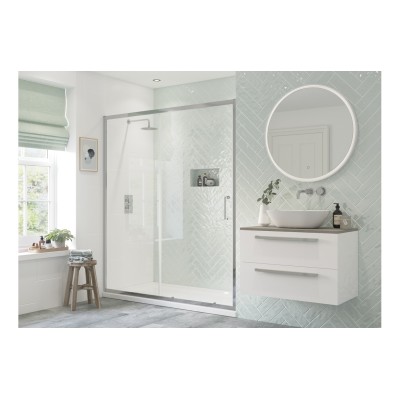Premium 1700mm Sliding Door - Chrome | BathroomKing