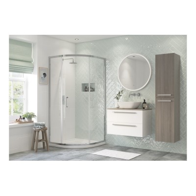 Premium 800mm 1 Door Quadrant - Chrome | BathroomKing