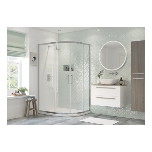 Premium 1000x800mm 2 Door Offset Quadrant - Chrome | Bathroo