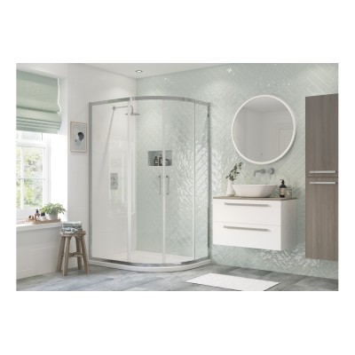 Premium 1200x800mm 2 Door Offset Quadrant - Chrome | Bathroo