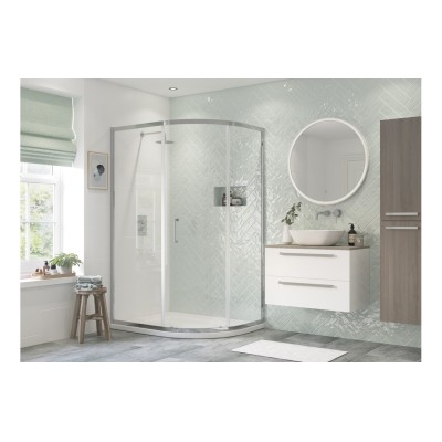 Premium 1200x900mm 1 Door Offset Quadrant - Chrome | Bathroo