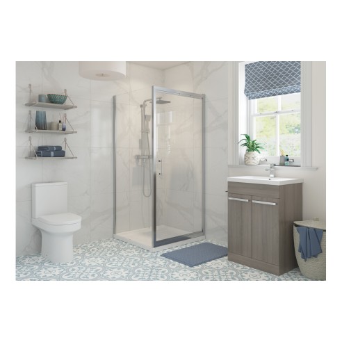Classic 900mm Infold Door - Chrome | BathroomKing
