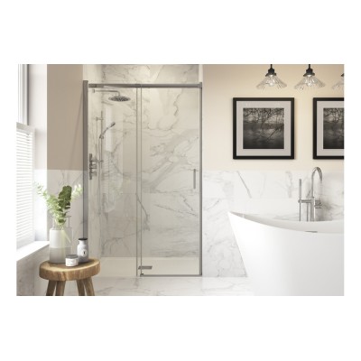 Superior 1500mm Semi-Framed Sliding Door - Chrome | Bathroom