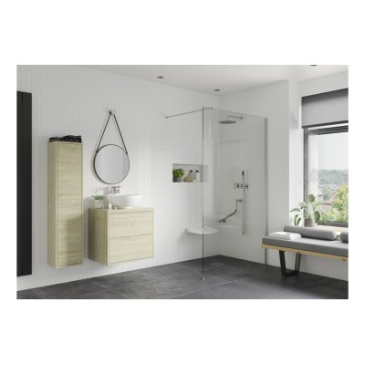 Superior 500mm Wetroom Panel & Floor-to-Ceiling Pole - Chrom 2
