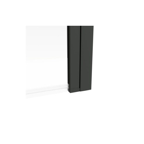 800x1500mm Single Straight Bath Screen (6mm) - Black | Bathr