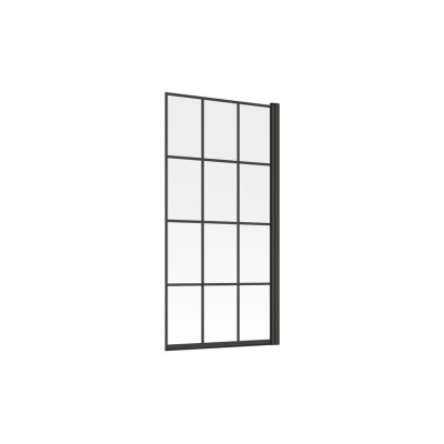 800x1500mm Single Straight Bath Screen (6mm) - Black Framed 2