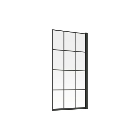 800x1500mm Single Straight Bath Screen (6mm) - Black Framed