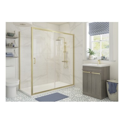 Classic 760mm Side Panel - Brushed Brass | BathroomKing
