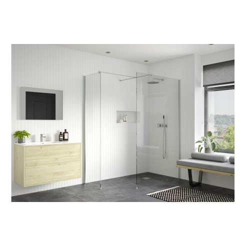Superior 500mm Wetroom Side Panel & Arm - Chrome | BathroomK
