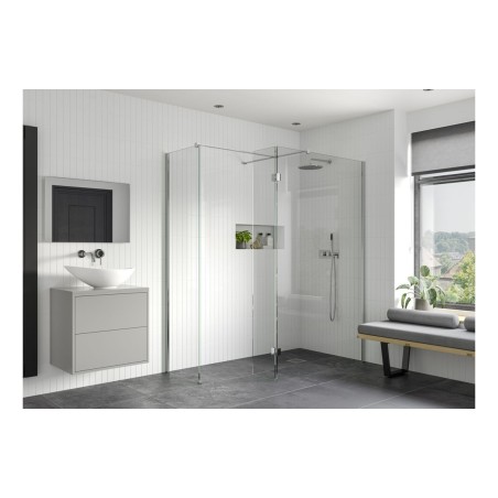 Superior 500mm Wetroom Side Panel & Arm - Chrome | BathroomK