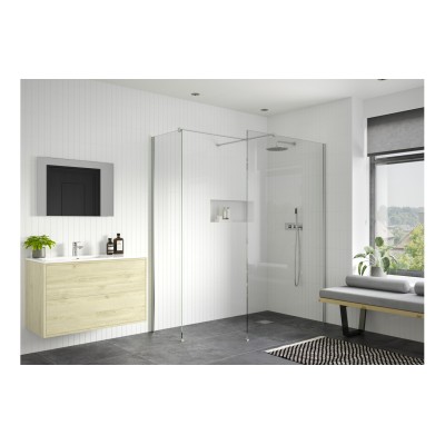 Superior 760mm Wetroom Side Panel & Arm - Chrome | BathroomK