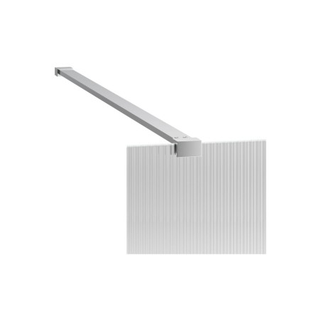 Superior 900mm Fluted Wetroom Panel & Support Bar - Chrome |