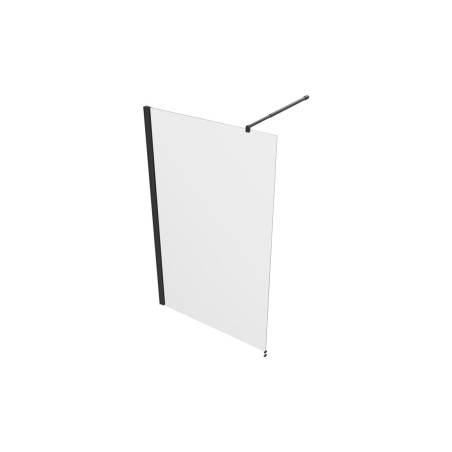 Superior 800mm Wetroom Panel & Support Bar - Black | Bathroo