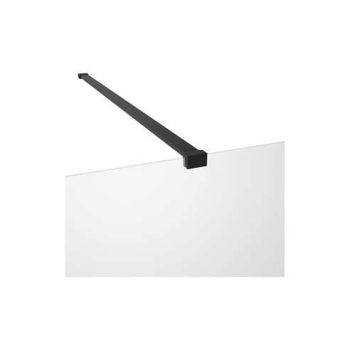 Superior 900mm Wetroom Panel & Support Bar - Black | Bathroo