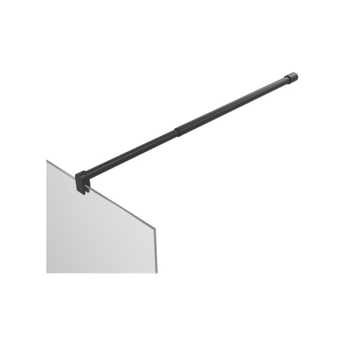 Superior 900mm Wetroom Panel & Support Bar - Black | Bathroo