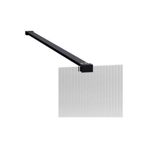 Superior 800mm Wetroom Side Panel & Arm - Black | BathroomKi