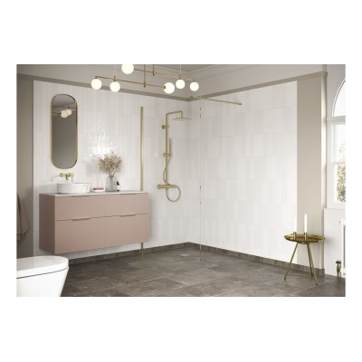 Superior 500mm Wetroom Panel & Support Bar - Brushed Brass |