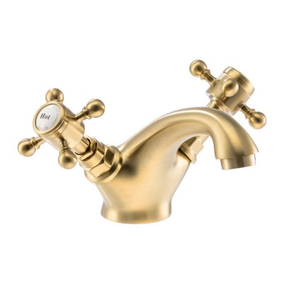 Abode Sentiment Basin Monobloc Mixer - Brushed Brass | Bathr